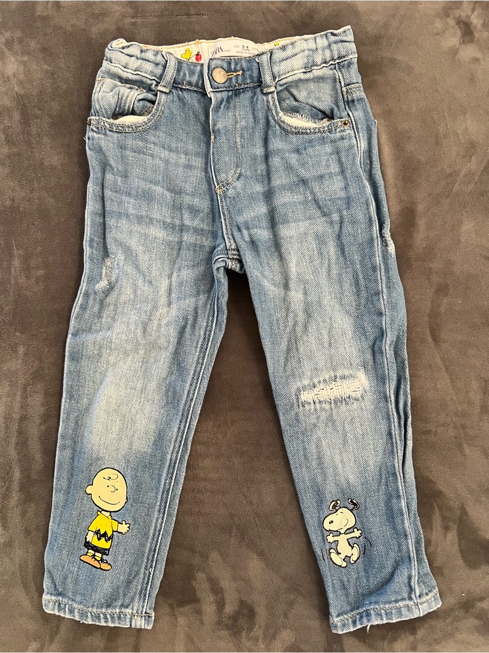 Zara Light Blue Denim Charlie Brown & Snoopy
